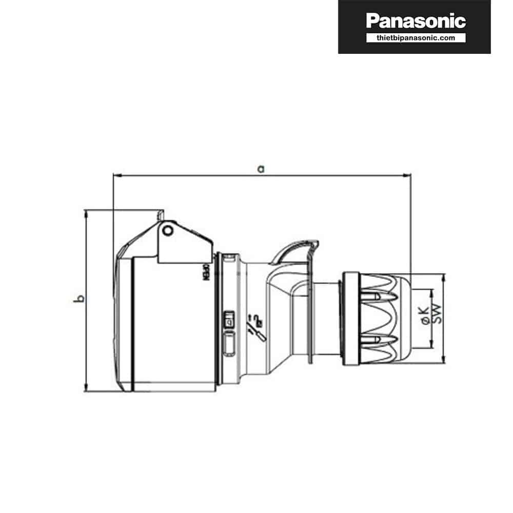 Bản vẽ kỹ thuật của Ổ cắm nối PCE 16A 4P 400V F2142-6