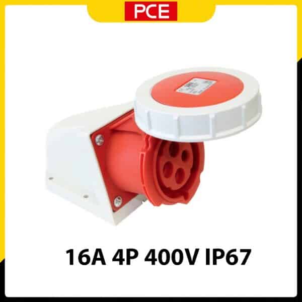 F1142-6 - Ổ cắm gắn nổi PCE kín nước 16A 4P 400V 6H IP67