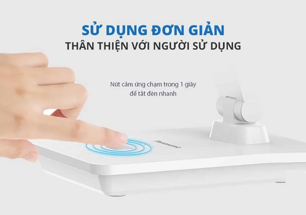 Cảm ứng chạm nhanh trong 1 giây để tắt đèn nhanh và khả năng sạc đa dạng từ nhiều nguồn điện khác nhau