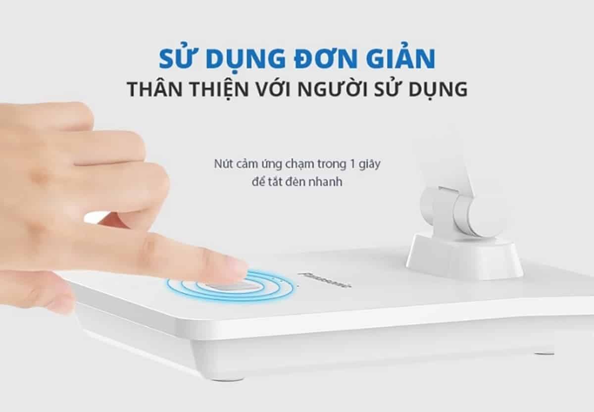 Cảm ứng chạm nhanh trong 1 giây để tắt đèn nhanh và khả năng sạc đa dạng từ nhiều nguồn điện khác nhau