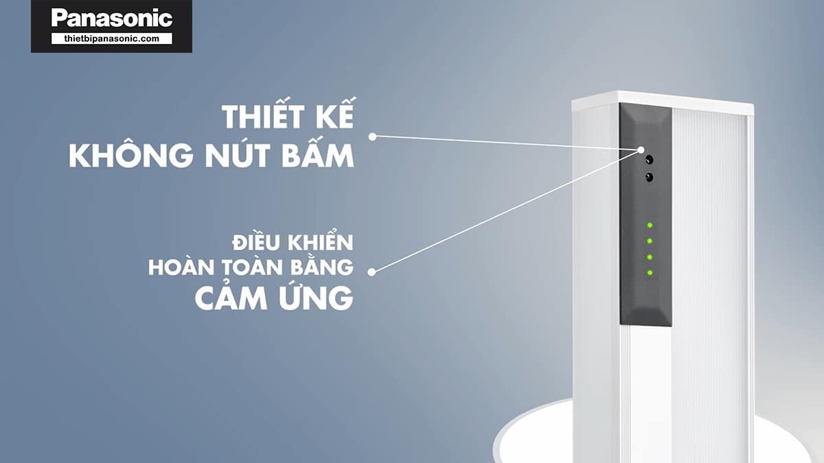 Đèn bàn Panasonic HHTQ045488 có thiết kế không nút bấm và được điều khiển hoàn toàn bằng cảm ứng