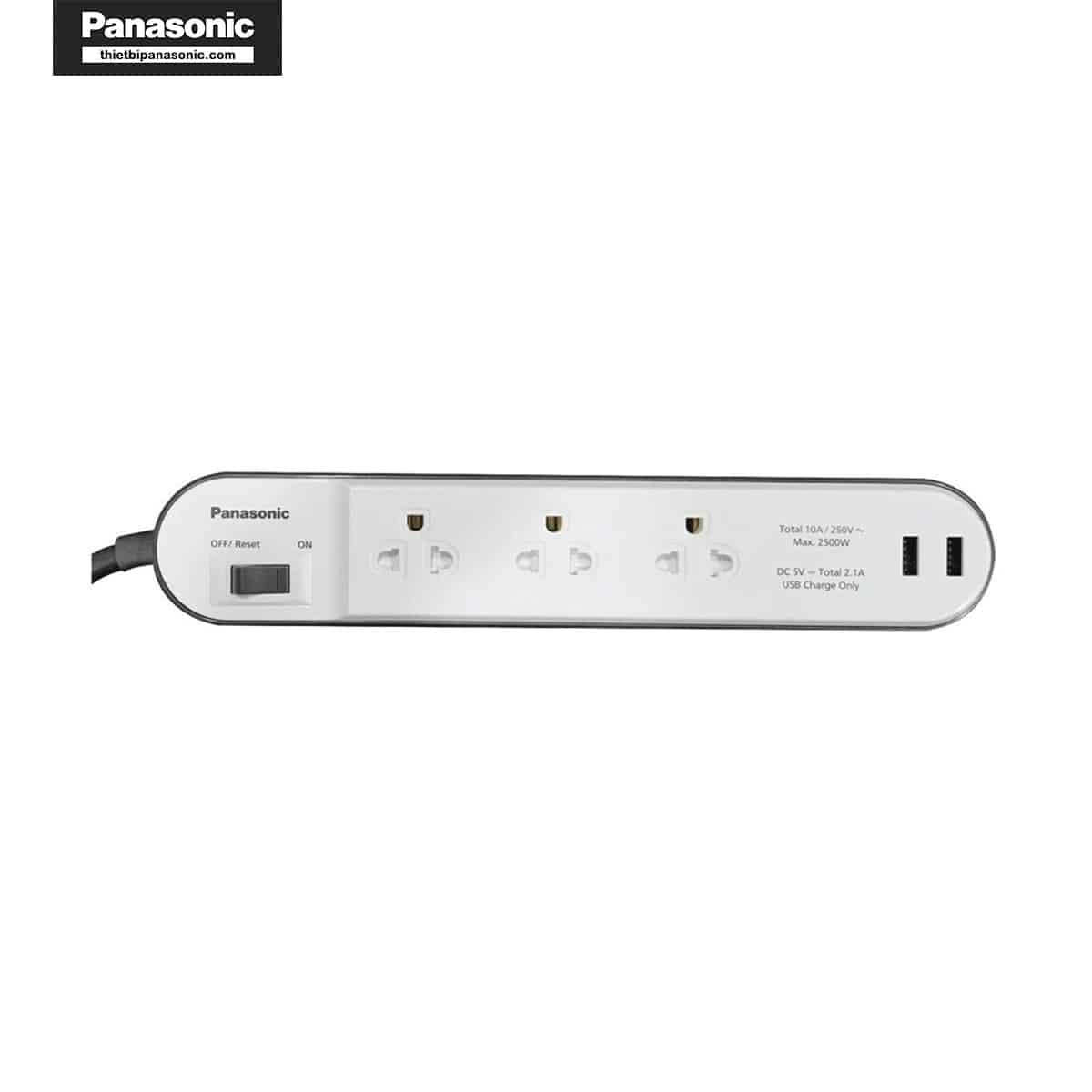 Ổ cắm có dây Panasonic WCHG243322W-VN có 3 ổ cắm và 2 ổ USB
