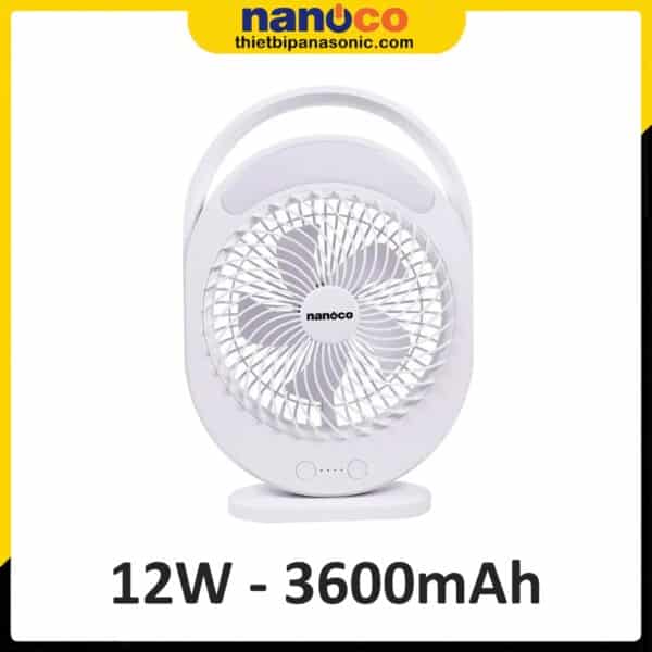 Quạt hộp sạc điện Nanoco NRF6310W màu trắng 3600mAh