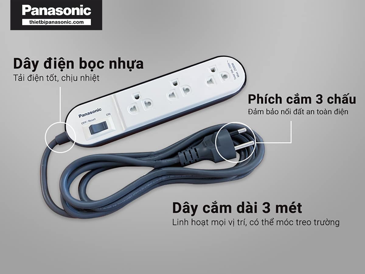 Ưu điểm nổi bật của Ổ cắm có dây Panasonic WCHG24332W