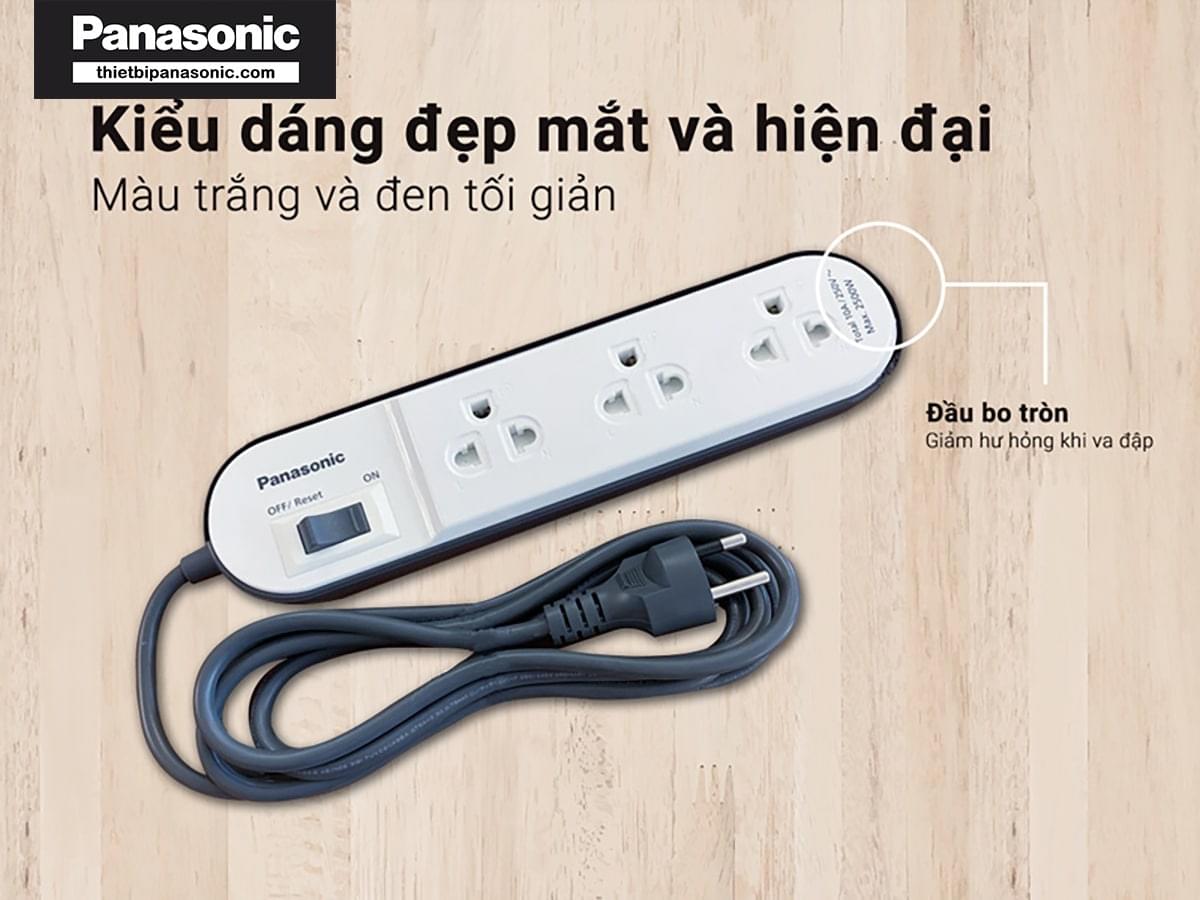 Ổ cắm có dây Panasonic WCHG24332W màu trắng có kiểu dáng đẹp mắt và thiết kế hiện đại tối giản