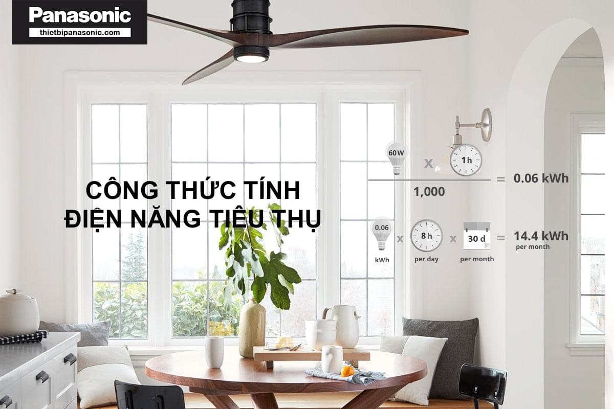 Công thức tính điện năng tiêu thụi của quạt trần