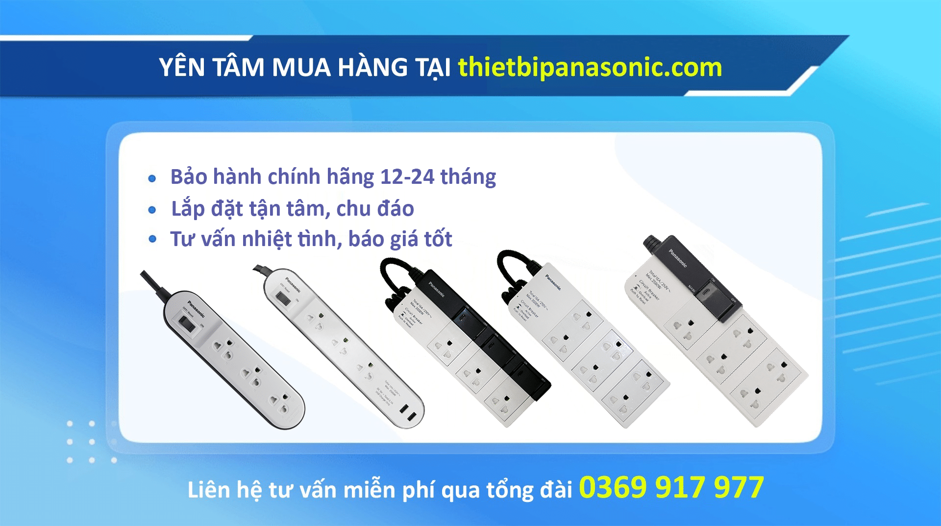 Yên tâm mua ổ cắm có dây Panasonic tại thietbidiennanoco.vn