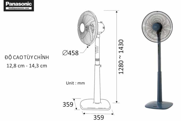 Quạt đứng Panasonic F-409KB Giá Tốt, Có điều Khiển Từ Xa