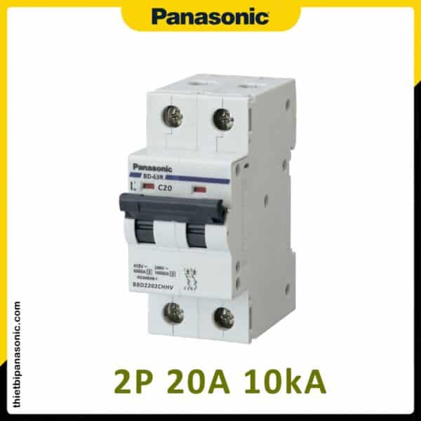 CB Tép BBD2202CHHV - MCB 2P 20A 10kA 415VAC