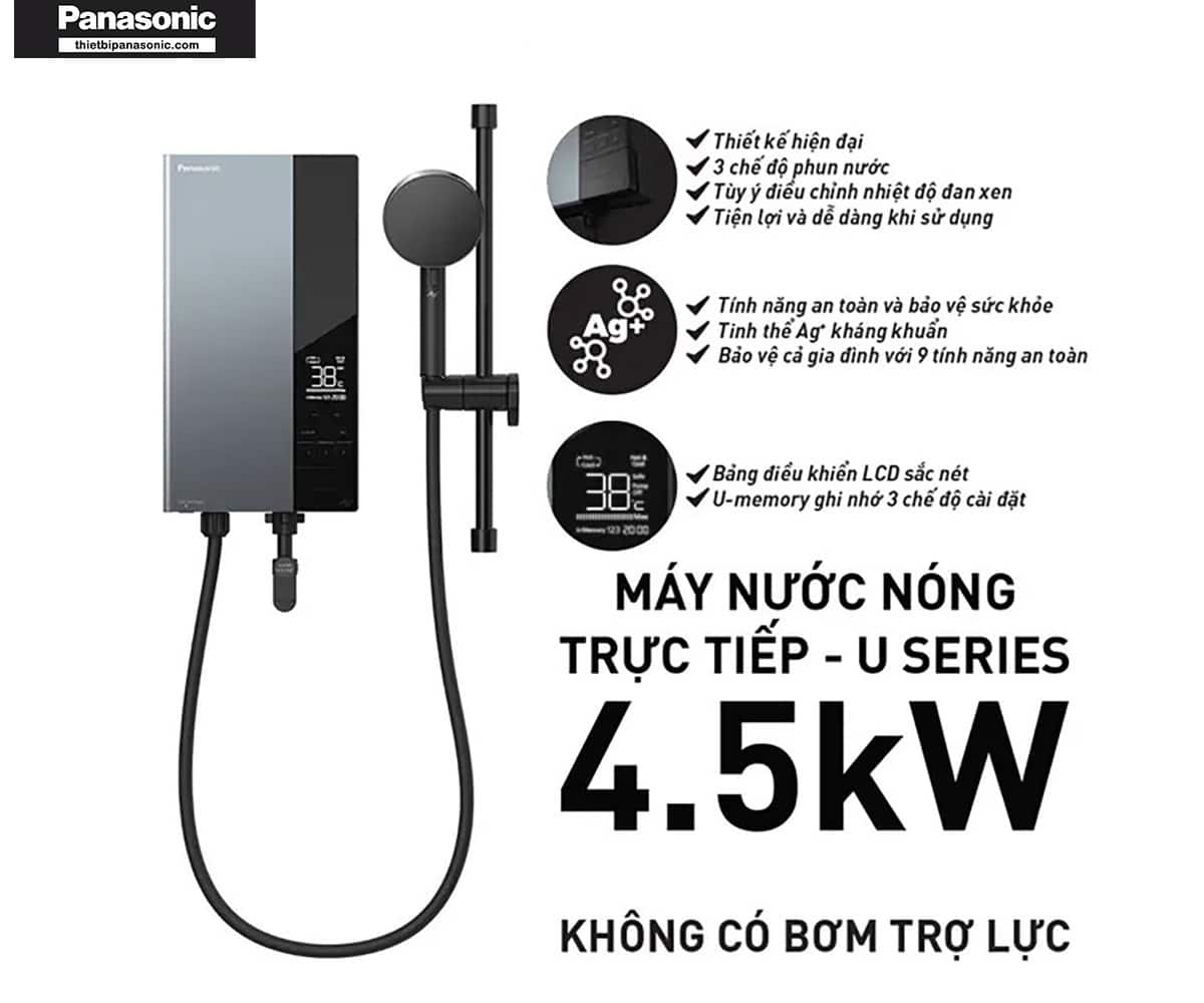 Ưu điểm của máy tắm nước nóng Panasonic không bơm