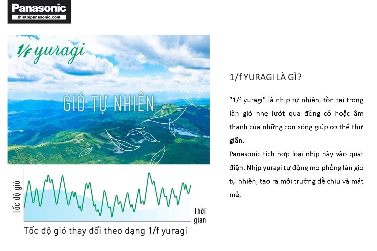 Quạt đứng Panasonic F-308NHB được trang bị chế độ gió 1/f Yuragi mang lại cảm giác thư giãn khi sử dụng
