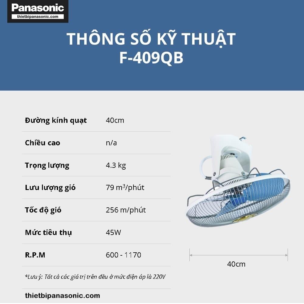 Thông số kỹ thuật của Quạt đảo trần Panasonic F-409QB