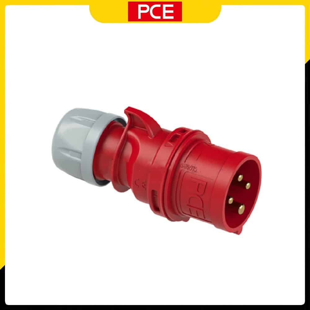 Phích cắm di dộng không kín nước PCE F024-6 | 4P 32A 400V 6H IP44