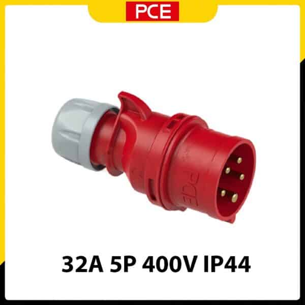 Phích cắm di dộng không kín nước PCE F025-6 | 5P 32A 400V 6H IP44
