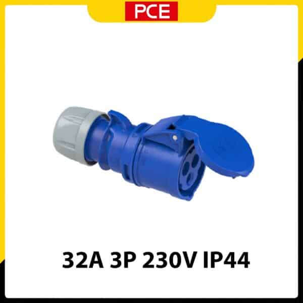 Ổ cắm công nghiệp 3 pha 32A PCE F223-6 | 3P 32A 230V 6H IP44
