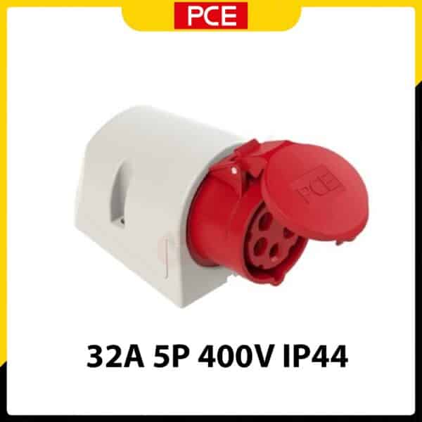 Ổ cắm công nghiệp 5 chấu PCE F125-6 | 5P 32A 400V 6H IP44