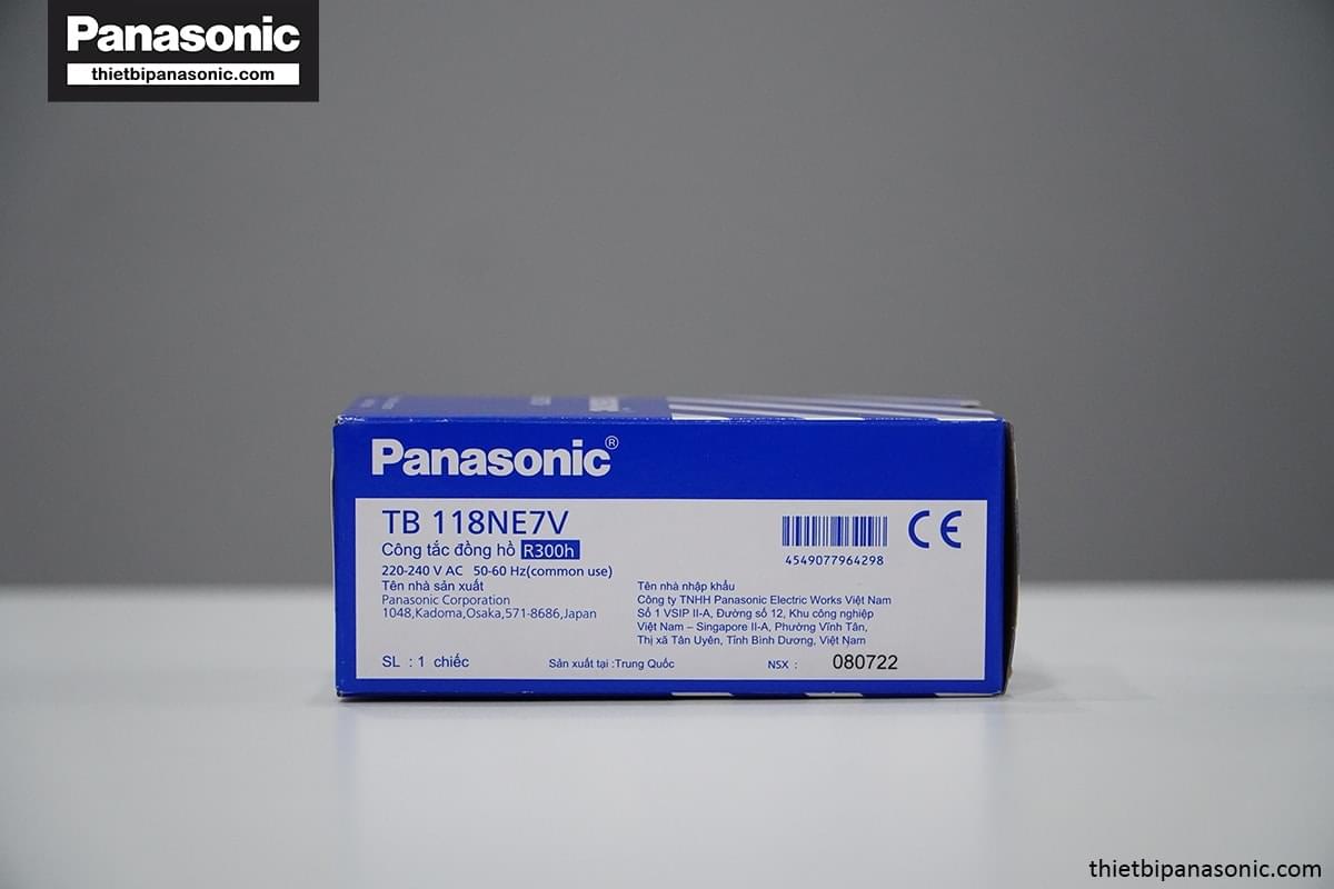 Hộp đựng của Công tắc hẹn giờ Panasonic TB118 chứ thông số kỹ thuật