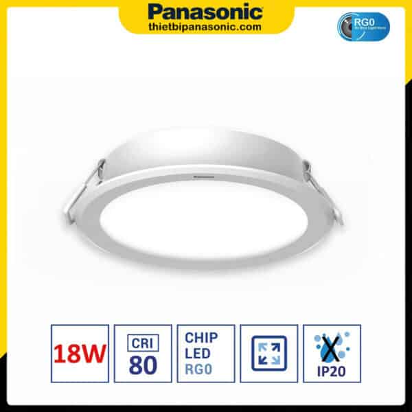 Đèn LED âm trần DN 2G Panasonic 18W đơn sắc tròn | lỗ khoét Ø150mm, Ø175mm