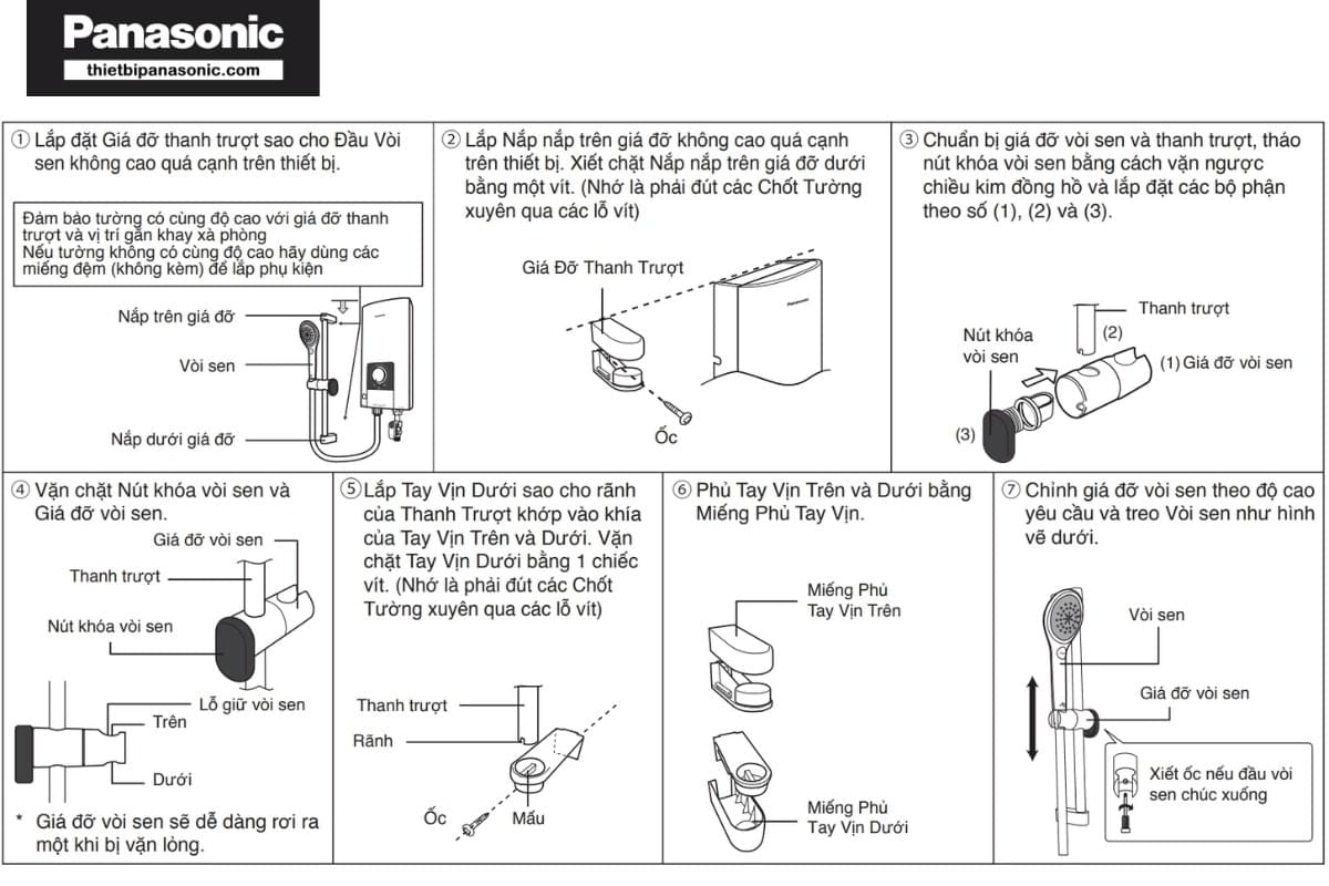 Lắp đặt giá treo vòi sen và chạy thử