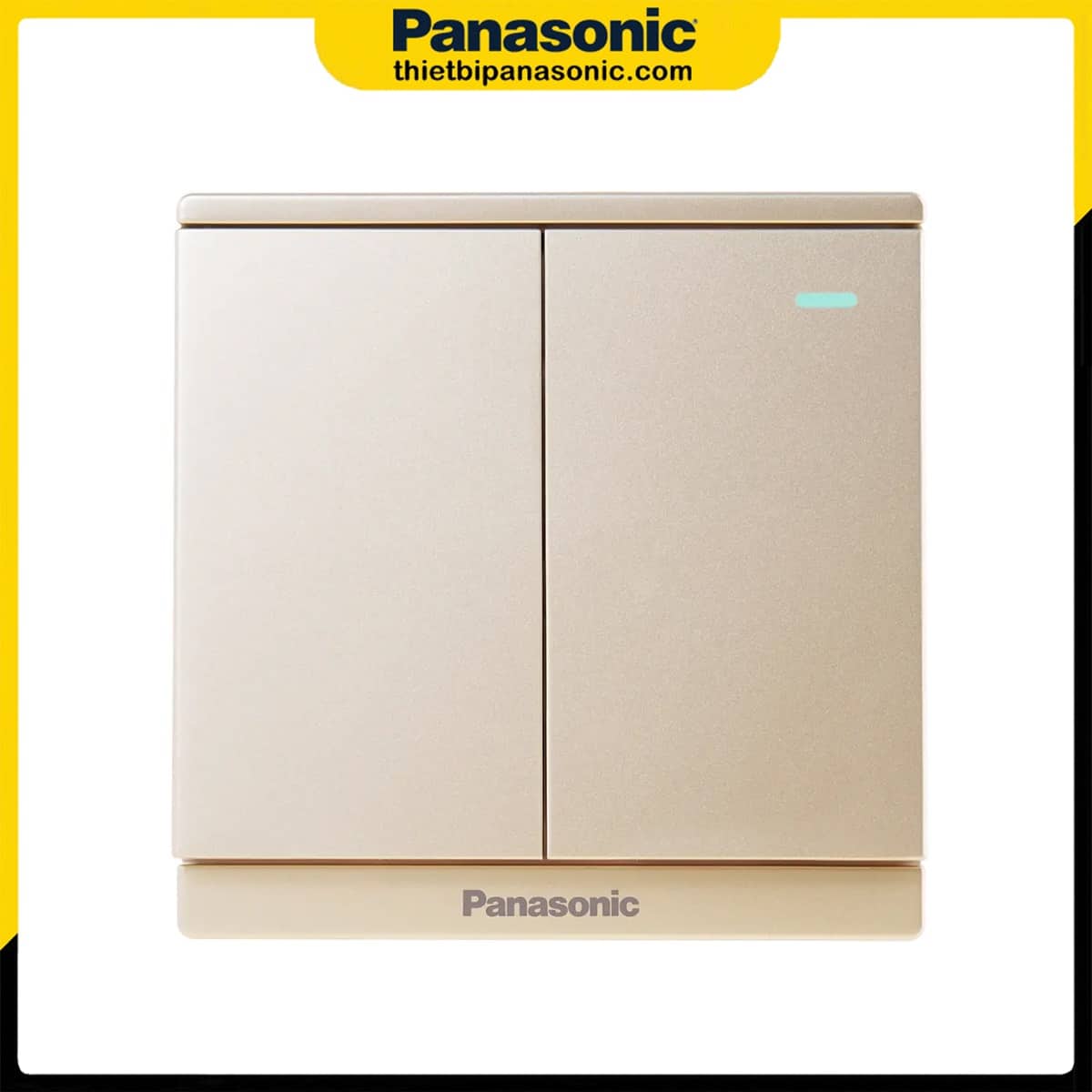 Bộ 2 công tắc 2 chiều Panasonic Moderva Vàng WMF514MYZ-1VN có chỉ báo dạ quang