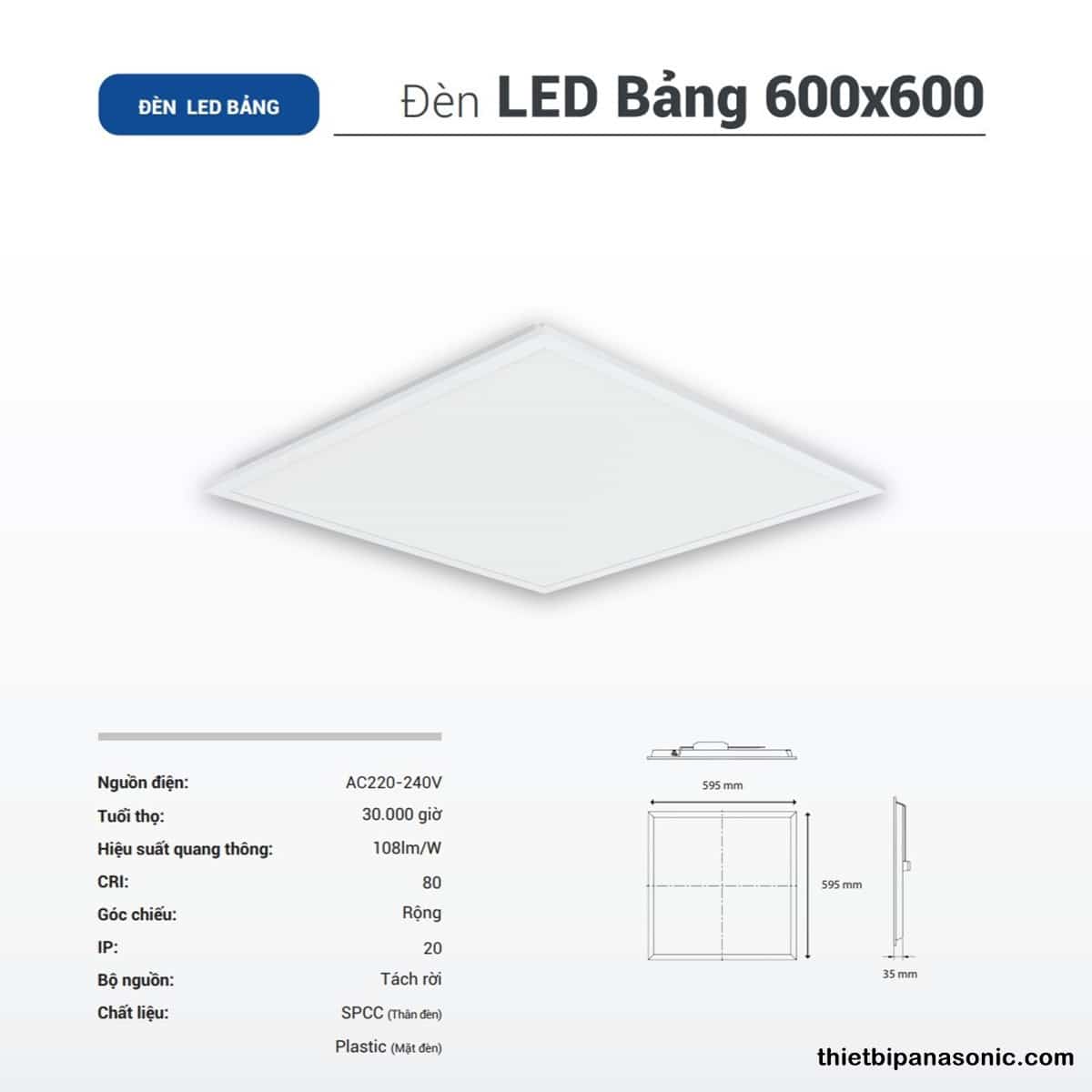 Những đặc điểm nổi bật của Đèn LED Panel 600x600 36W Panasonic NNFC7050088 (ánh sáng vàng), NNFC7055088 (ánh sáng trung tính), NNFC7056088 (ánh sáng trắng)
