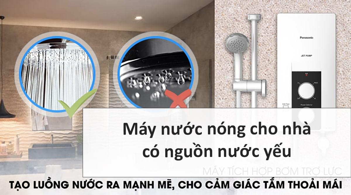 Sử dụng Máy nước nóng cho nhà có nguồn nước yếu