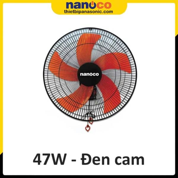 Mặt trước của Quạt treo tường Nanoco NWF1606 47W màu cam đen