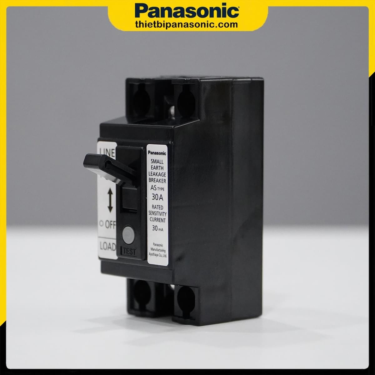 Góc phía trước bên phải của ELB Panasonic BJS3030NA2 30A 30mA 1.5kA