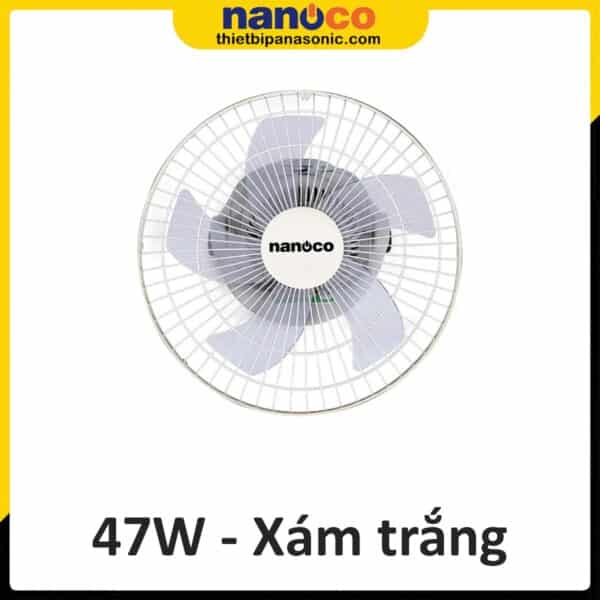 Quạt đảo trần Nanoco 3 cấp độ gió NOF1609 màu xám trắng 47W
