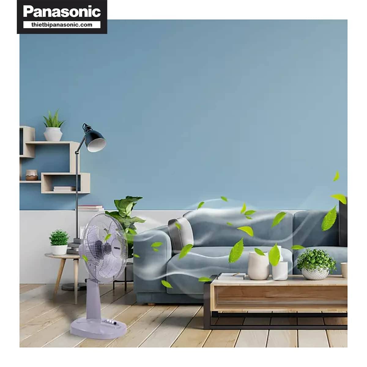 Quạt lửng Nanoco NLF1621 có màu xám hiện đại, phù hợp bất kỳ không gian nội thất nào