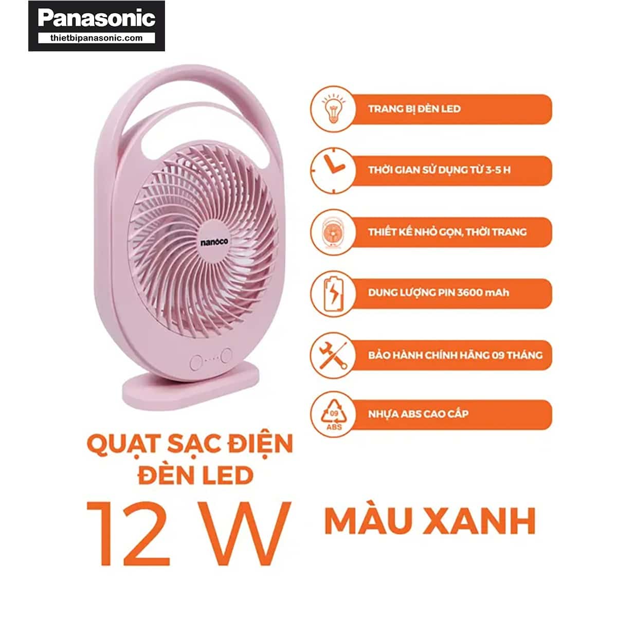 Những đặc điểm nổi bật của Quạt hộp sạc điện Nanoco NRF6310P màu hồng
