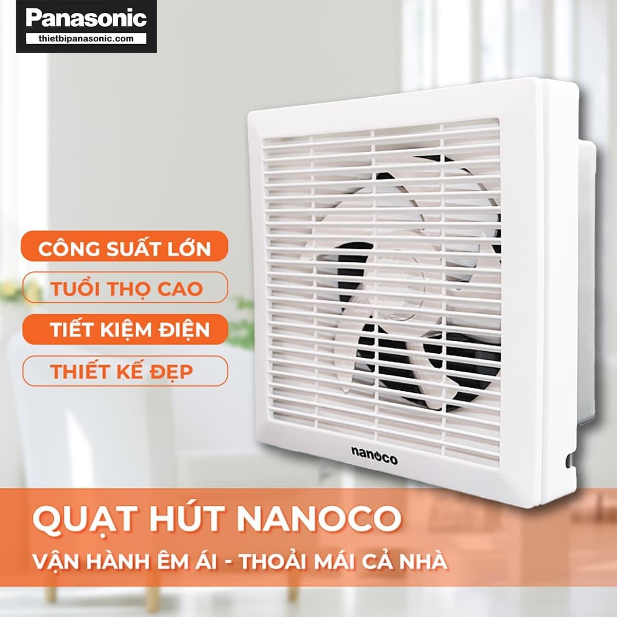 Quạt hút gắn tường Nanoco NWV2020 có công suất lớn 21W, tuôit thọ cao, tiết kiệm điện và thiết kế đẹp mắt
