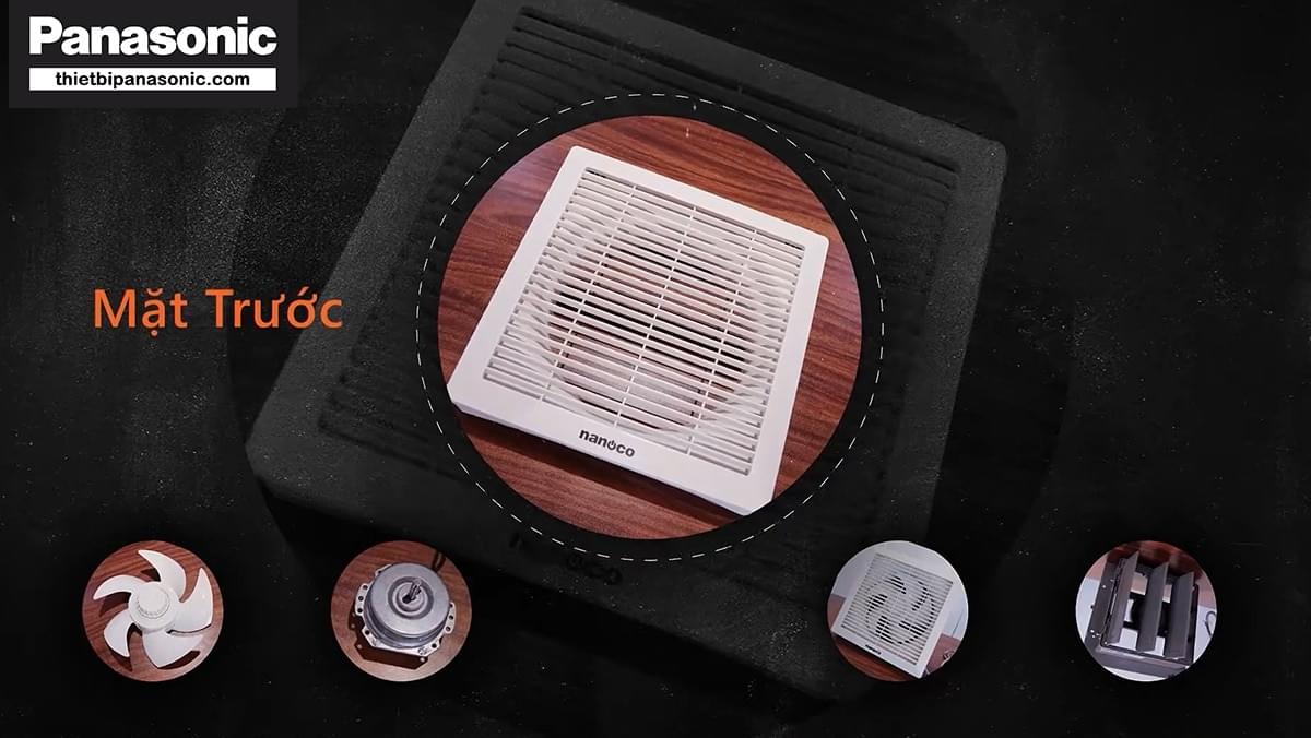 Mặt trước của Quạt hút âm tường Nanoco NWV2020