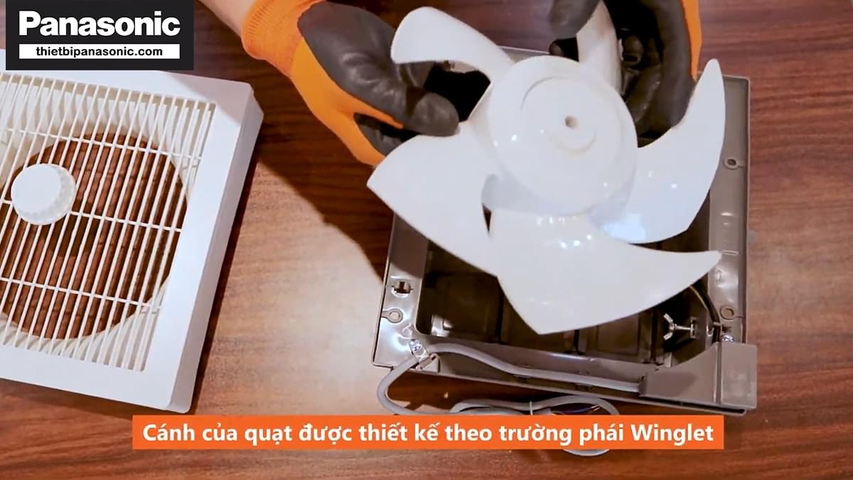 Cánh quạt trên Quạt thông gió âm tường Nanoco NWV2020 được thiết kế theo trường phái Winglet giúp mang lại hiệu quả hút gió hơn