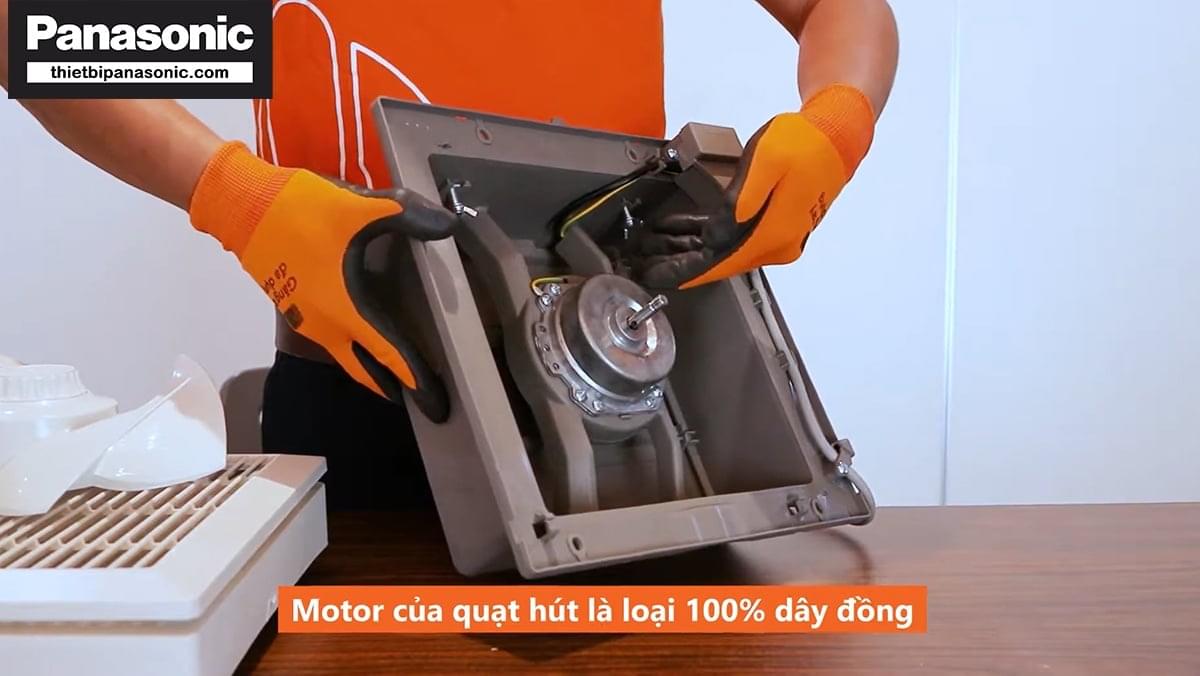 Motor của Quạt hút treo tường Nanoco NWV2020 là loại 100% dây đồng