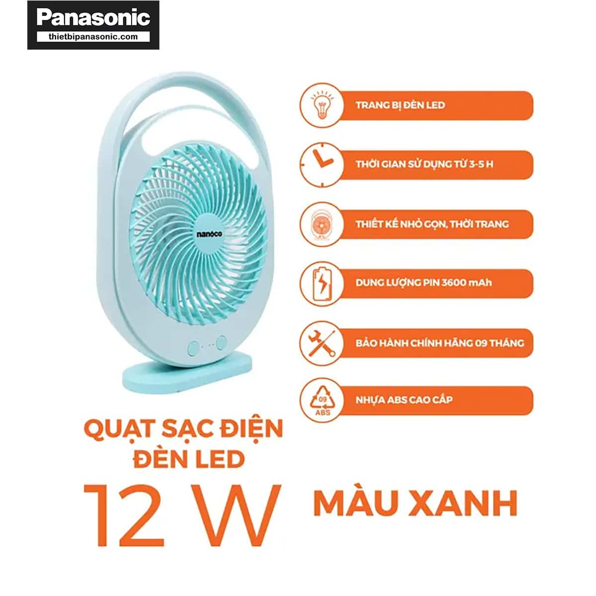 Những đặc điểm nổi bật của Quạt hộp sạc điện Nanoco NRF6310B màu xanh