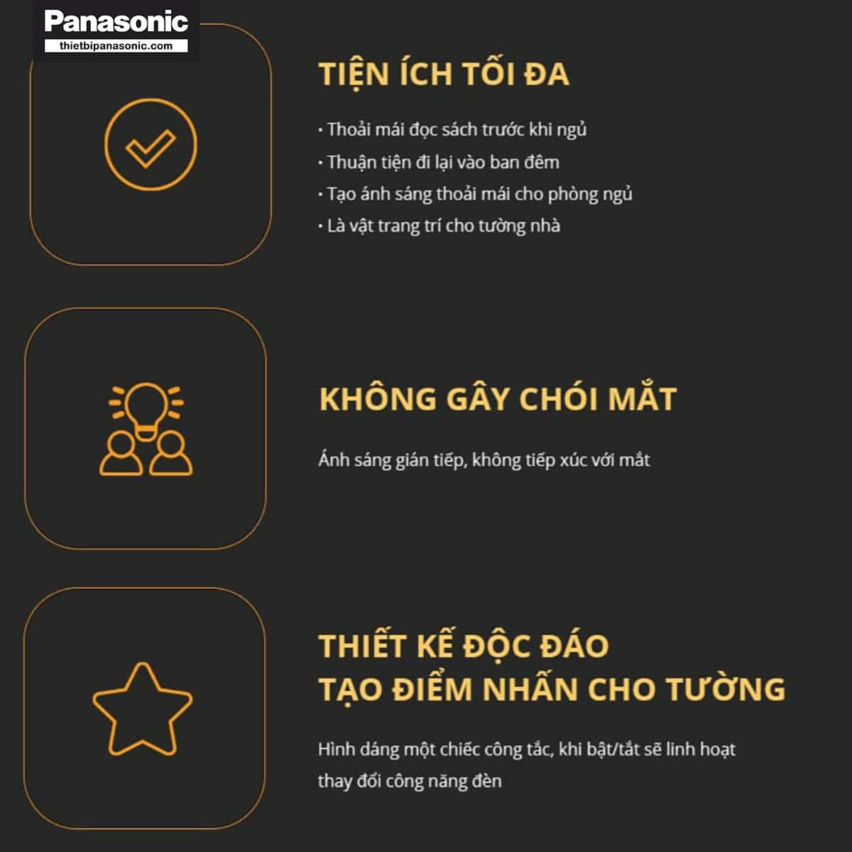 Ưu điểm nổi bật của Đèn gắn tường Panasonic HH‑BW050088