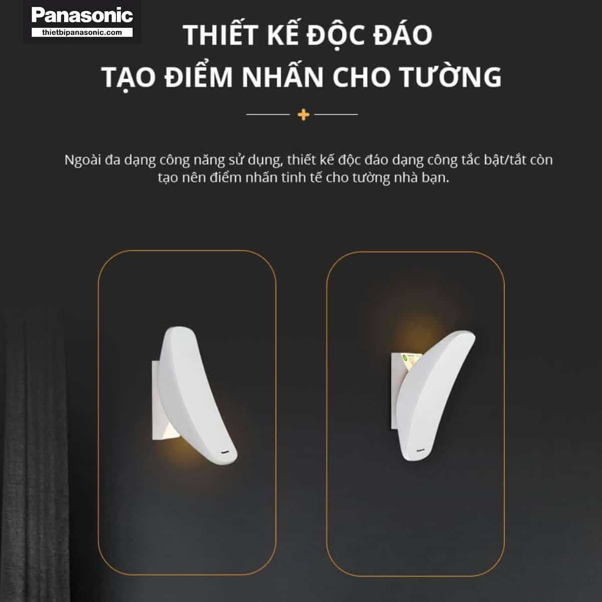Đèn Panasonic HH‑BW050088 có thiết kế độc đáo tạo điểm nhấn cho tường