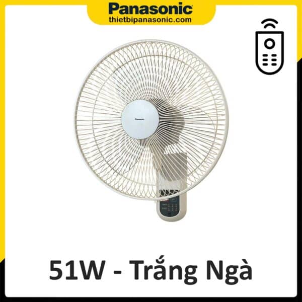 Quạt treo tường Panasonic F-409MG màu trắng ngà, 51W, có remote