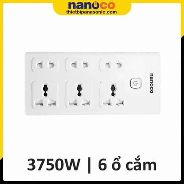 Ổ cắm có dây Nanoco NES3332-3 | 3750W, 6 ổ cắm, 1 công tắc