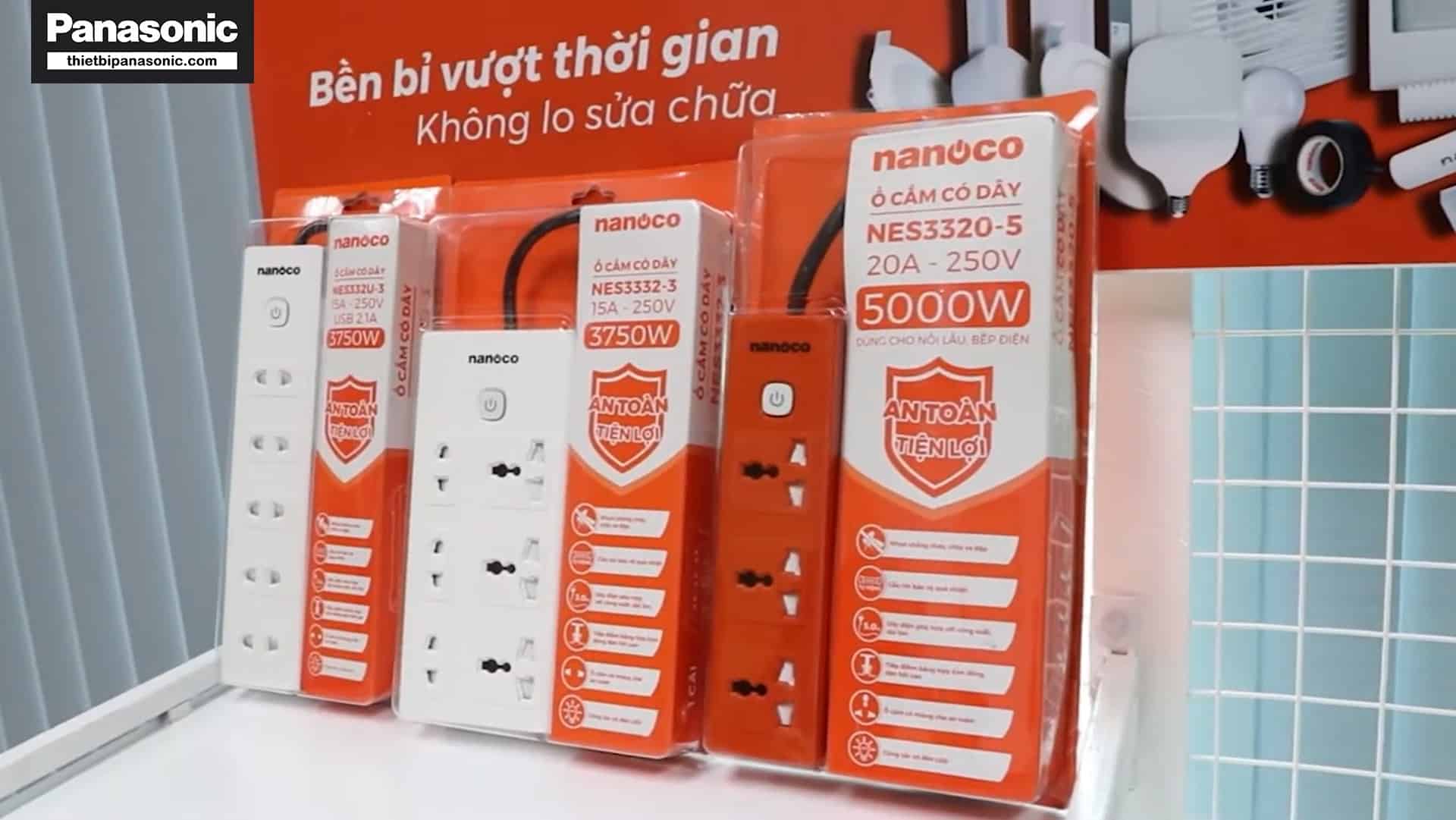 Ổ cắm có dây Nanoco NES3332-3 cùng dòng sản phẩm nới của Nanoco