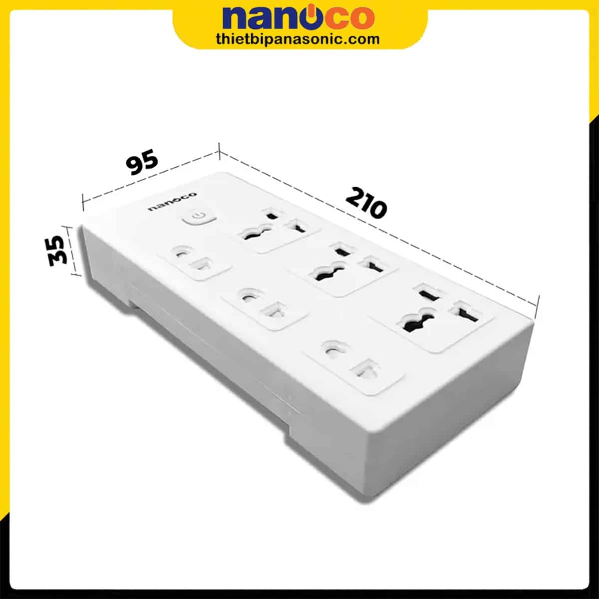 Kích thước của Ổ cắm có dây Nanoco NES3332-3