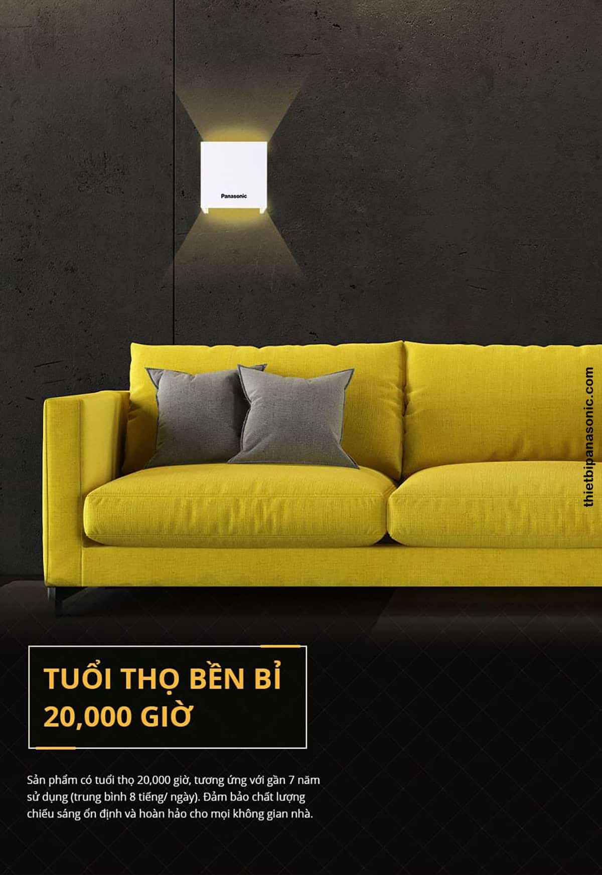 Đèn hắt tường HHBQ1005W88 có tuổi thọ bền bỉ đến 7 năm cho thời gian sử dụng ổn định