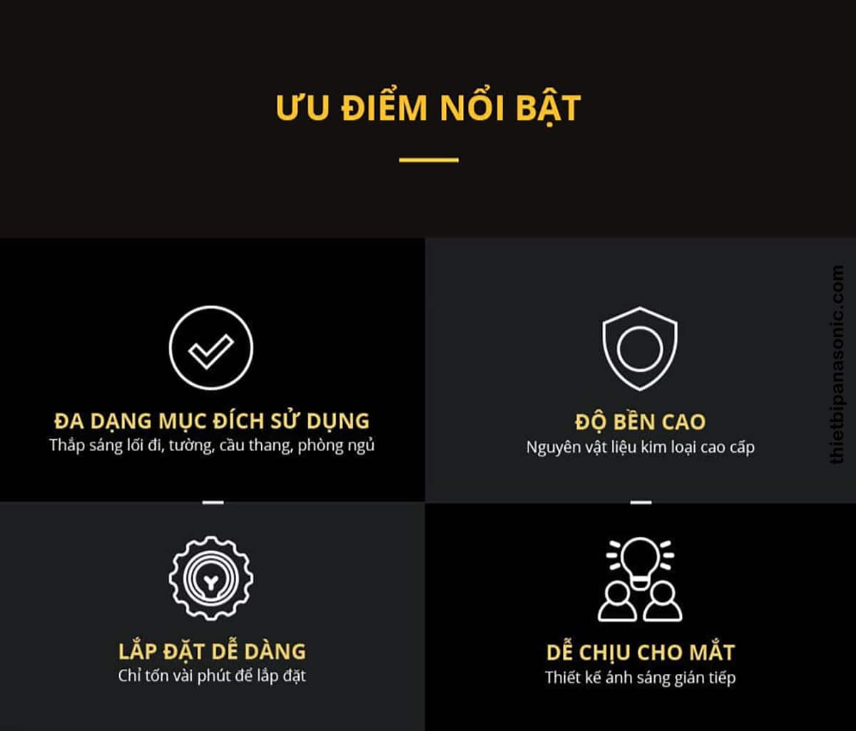 Ưu điểm nổi bật của Đèn rọi tường Panasonic HHBQ1004B88 Màu Đen