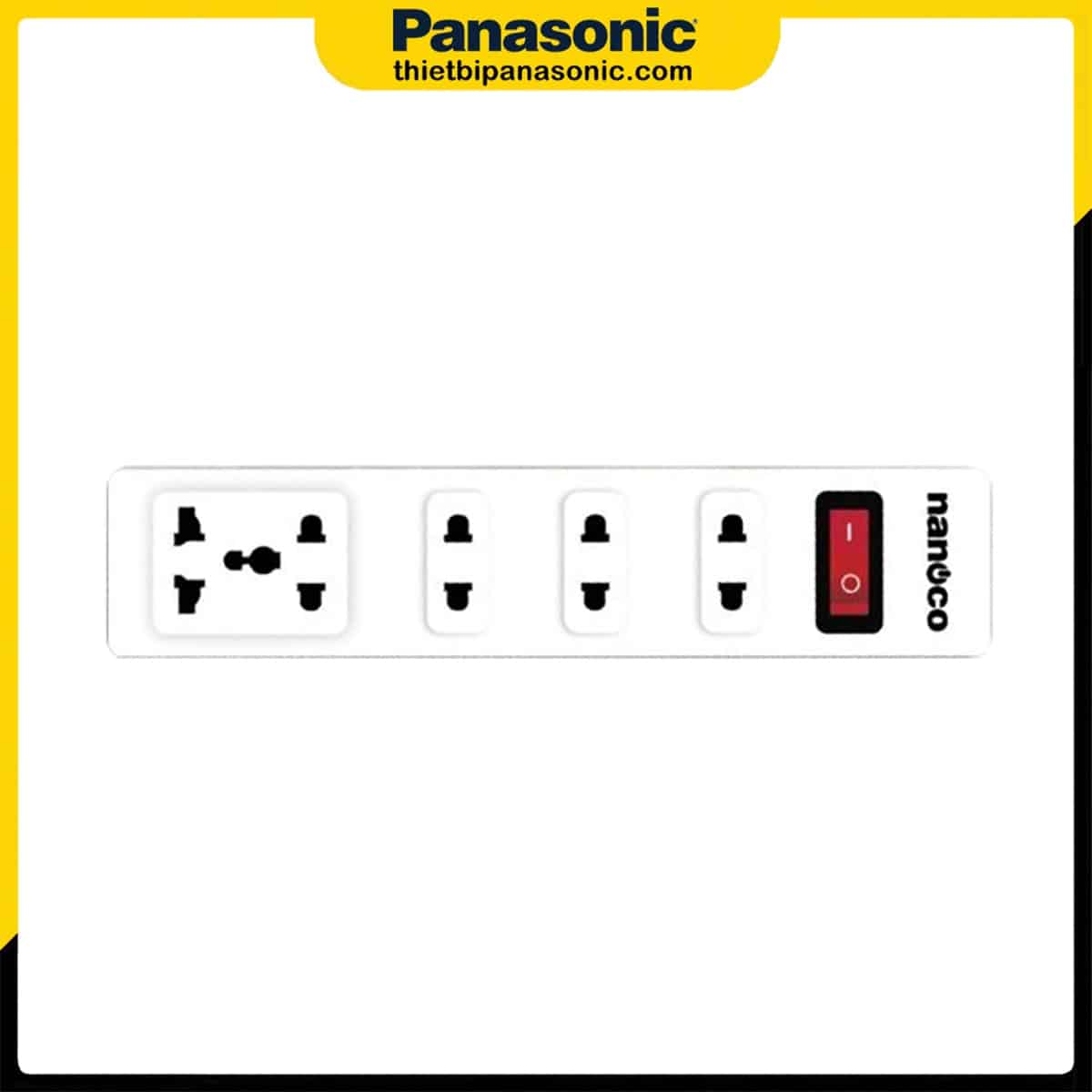 Ổ cắm có dây NES4213-3S1 gồm 4 ổ cắm 2 chấu và 1 ổ cắm đa dạng