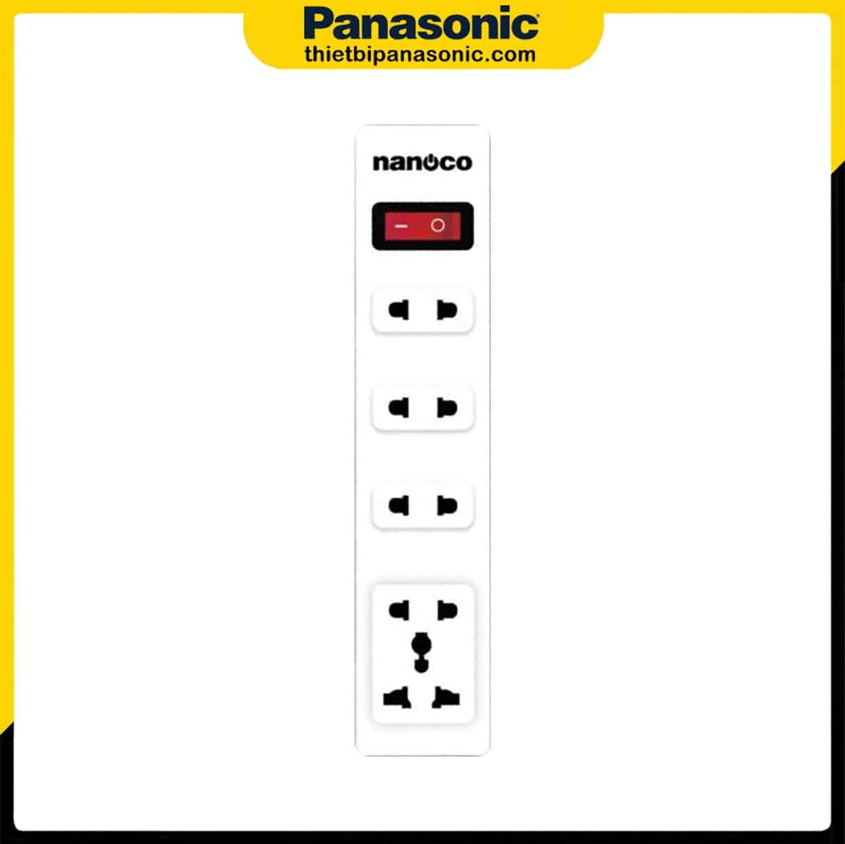 Ổ cắm có dây Nanoco NES4213-3S1 được làm từ nhựa ABS cao cấp chống cháy, chịu va đập