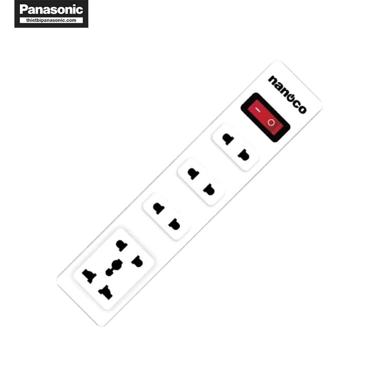 Ổ cắm có dây Nanoco NES4213-3S1 được làm từ nhựa ABS cao cấp chống cháy, chịu va đập