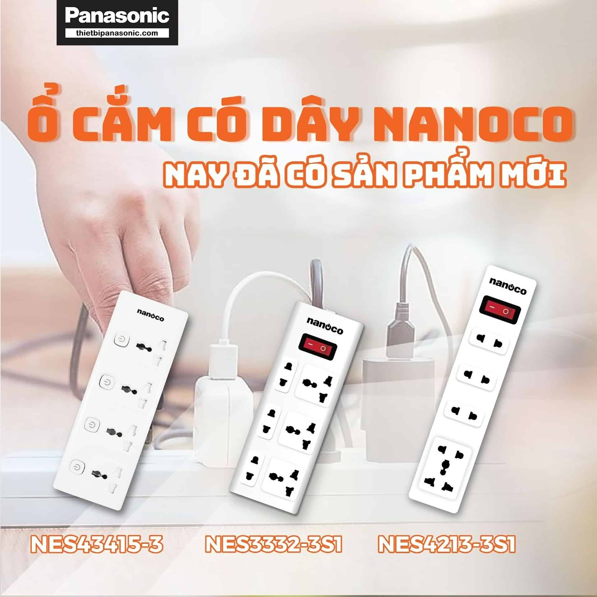 Ổ cắm có dây Nanoco NES4213-3S1 là sản phẩm mới ra mắt