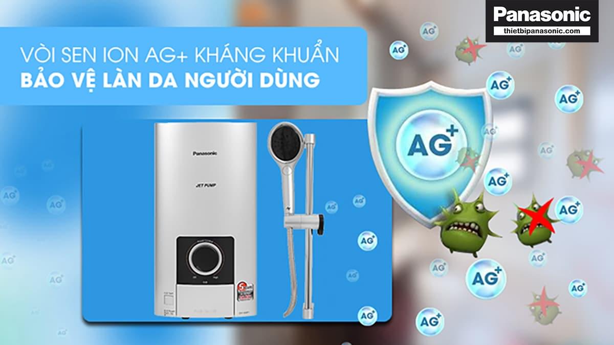 Máy nước nóng Panasonic DH-4NS3VS được trang bị vòi sen kháng khuẩn đảm bảo an toàn tối đa cho người dùng