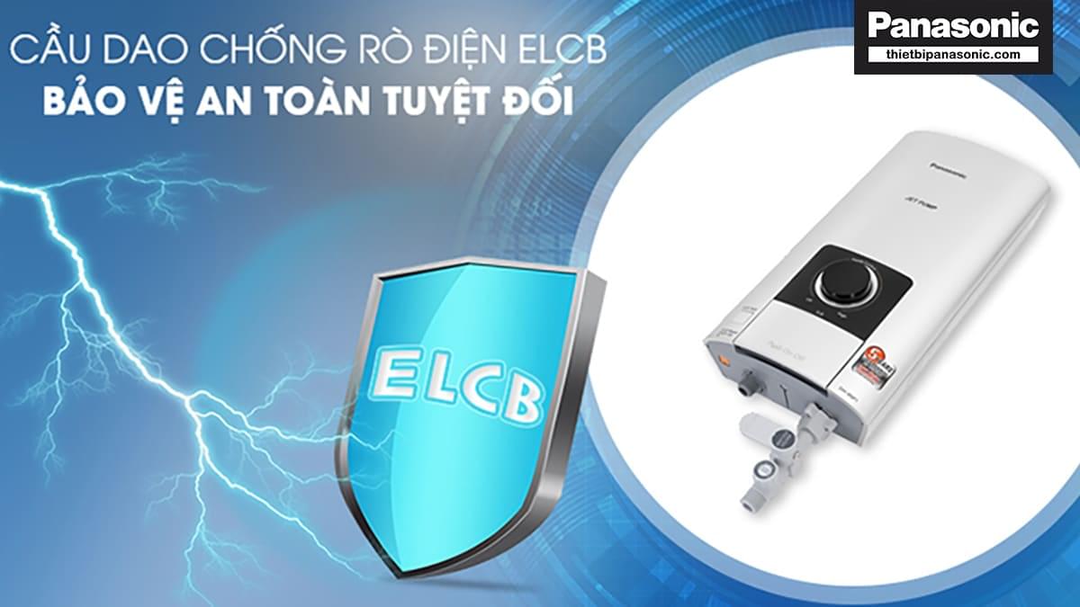 Cầu dao chống rò điện trên Máy nước nóng trực tiếp Panasonic DH-4NP1VS đảm bảo an toàn tuyệt đối